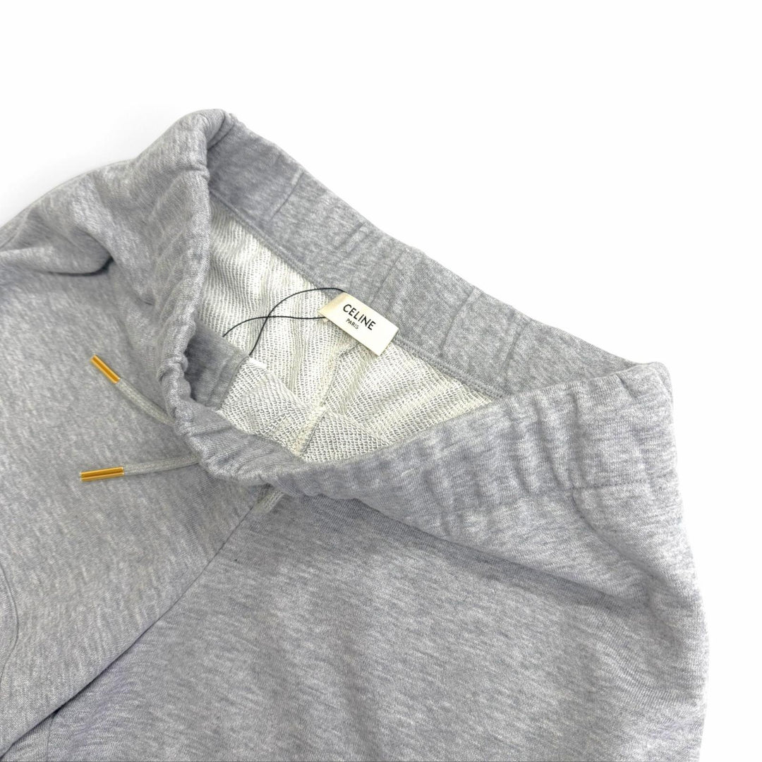 Pristine CELINE Shorts Triomphe embroidered sweatpants gray XS 2Z5284501