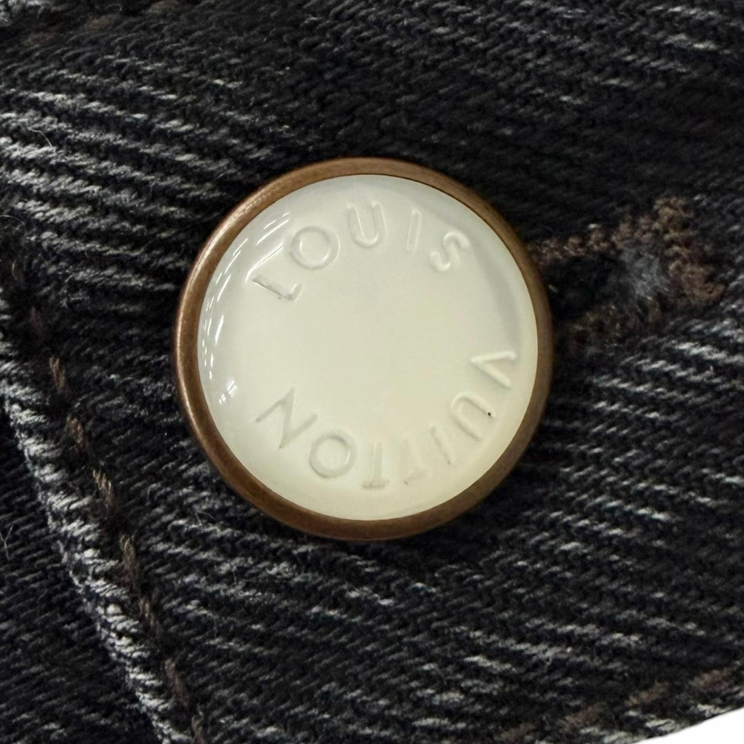 Excellent LOUIS VUITTON LV denim trucker jacket Staple Edition