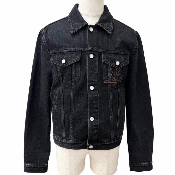 Excellent LOUIS VUITTON LV denim trucker jacket Staple Edition