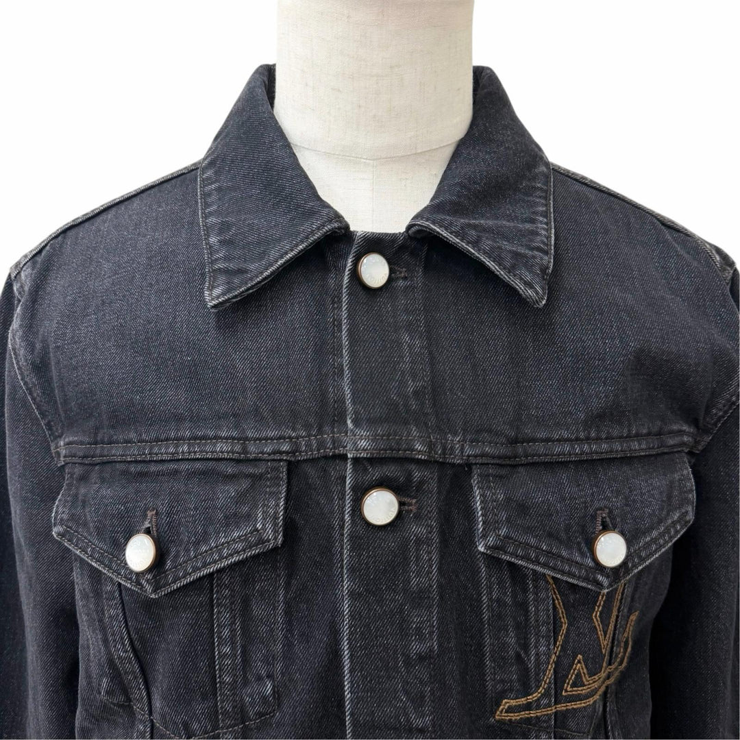Excellent LOUIS VUITTON LV denim trucker jacket Staple Edition