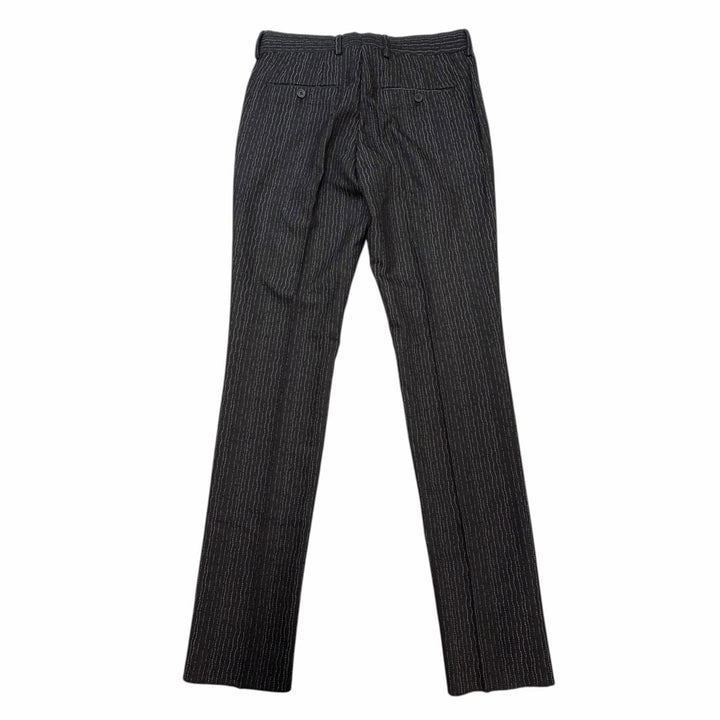 Pristine FENDI slacks Woven pattern pants black cotton mens IT 46 FB0514