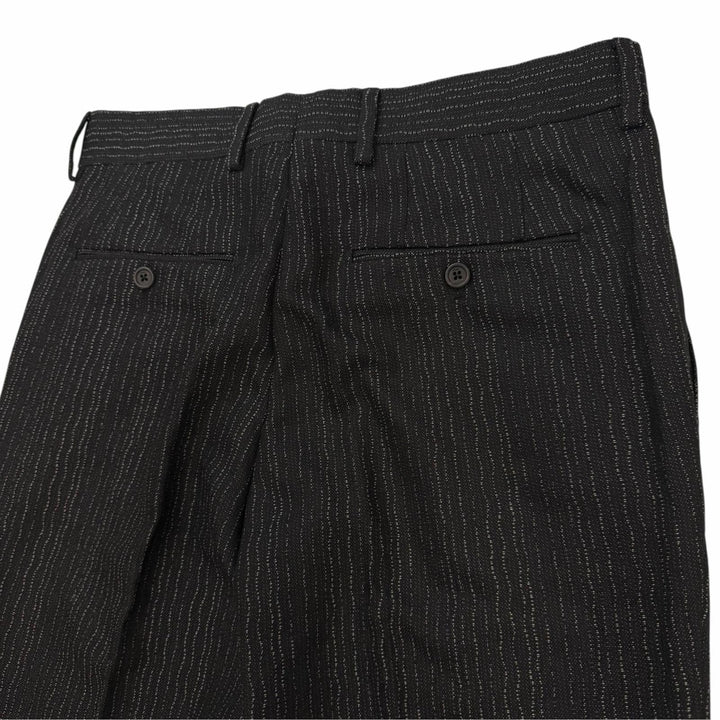 Pristine FENDI slacks Woven pattern pants black cotton mens IT 46 FB0514