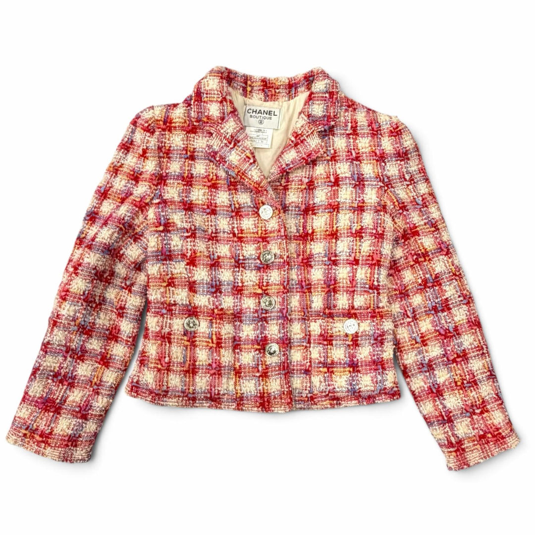 Excellent CHANEL Jacket COCO Button Tweed Multi Nylon Women FR 36 96P P06384