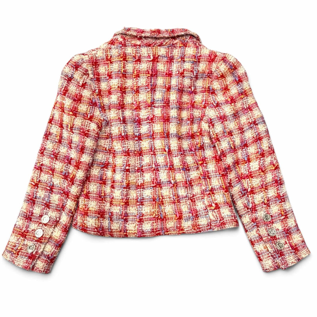 Excellent CHANEL Jacket COCO Button Tweed Multi Nylon Women FR 36 96P P06384