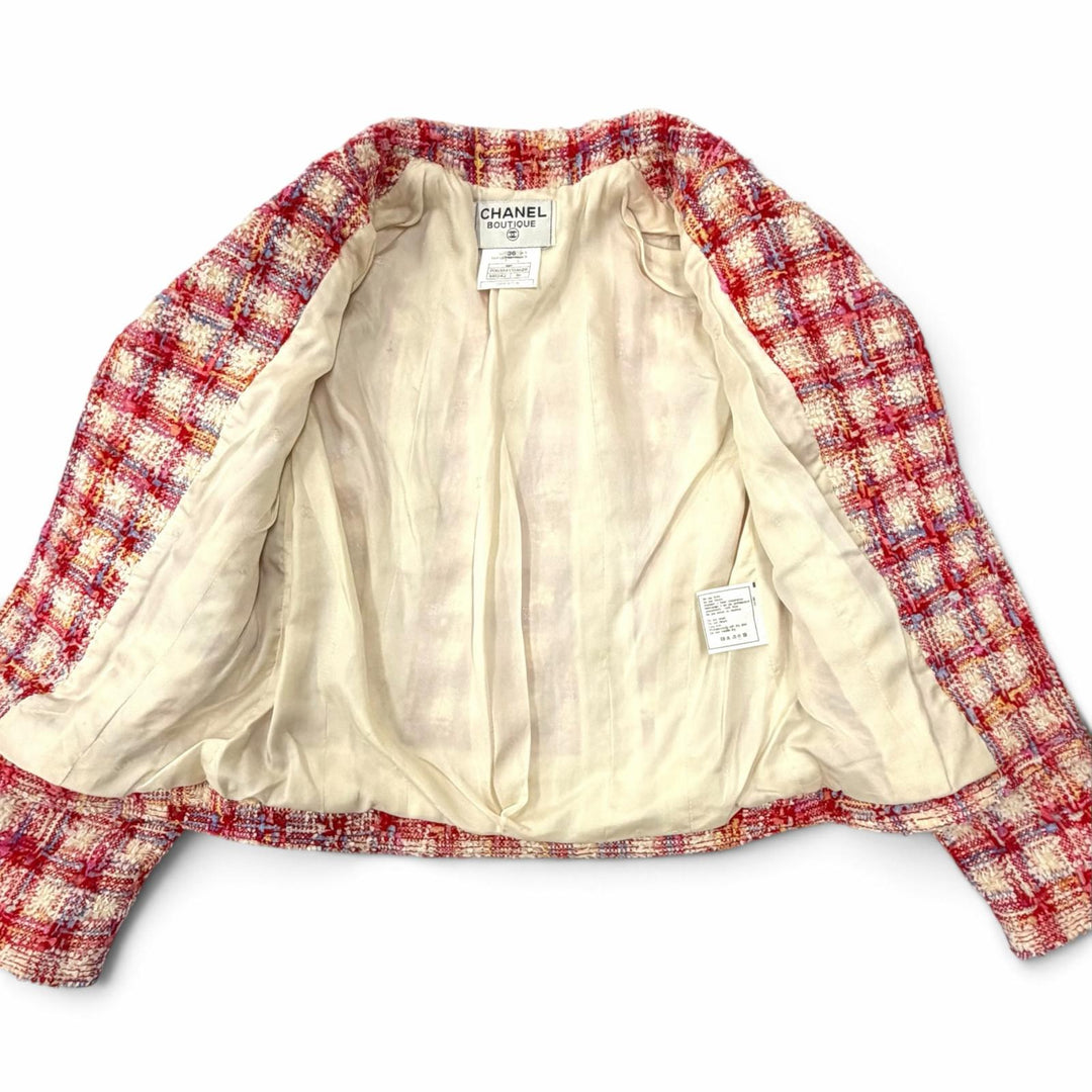Excellent CHANEL Jacket COCO Button Tweed Multi Nylon Women FR 36 96P P06384
