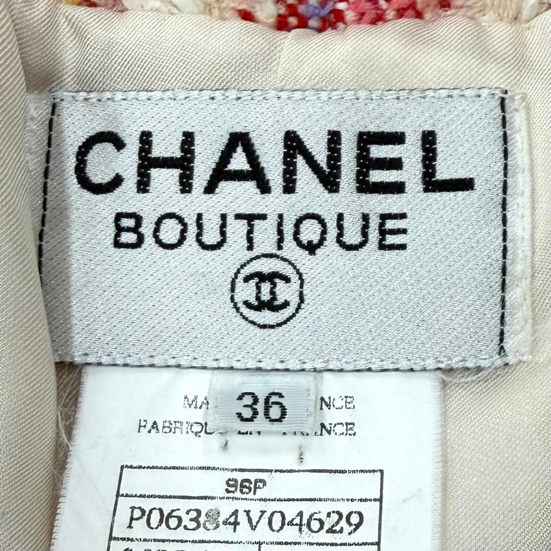 Excellent CHANEL Jacket COCO Button Tweed Multi Nylon Women FR 36 96P P06384