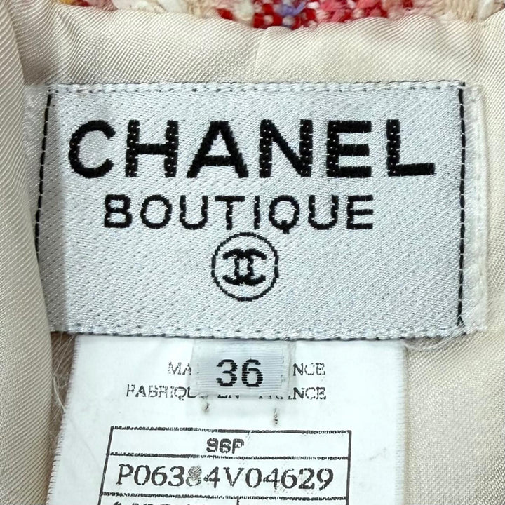 Excellent CHANEL Jacket COCO Button Tweed Multi Nylon Women FR 36 96P P06384