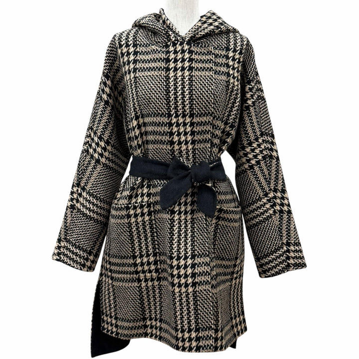 Great Max Mara coat Belted hooded beige Virgin wool Women IT 44 10860353