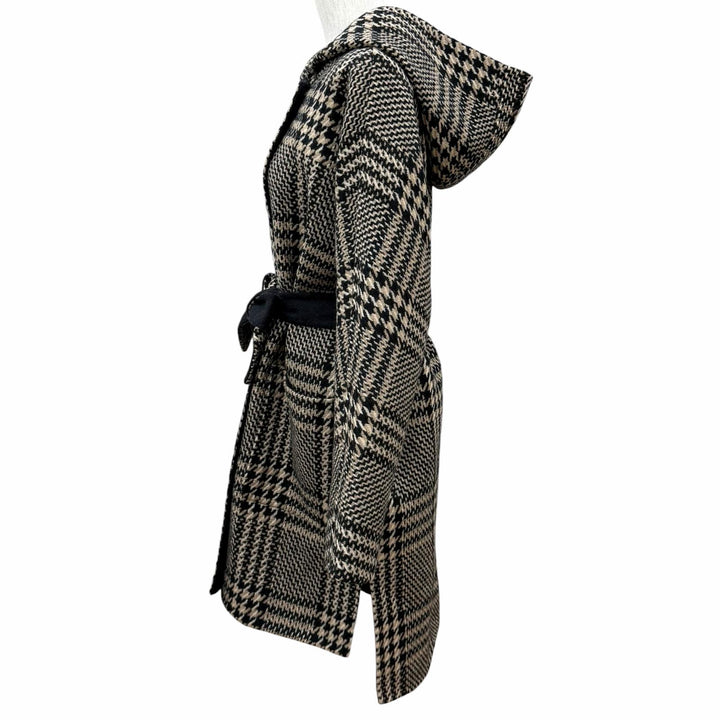 Great Max Mara coat Belted hooded beige Virgin wool Women IT 44 10860353