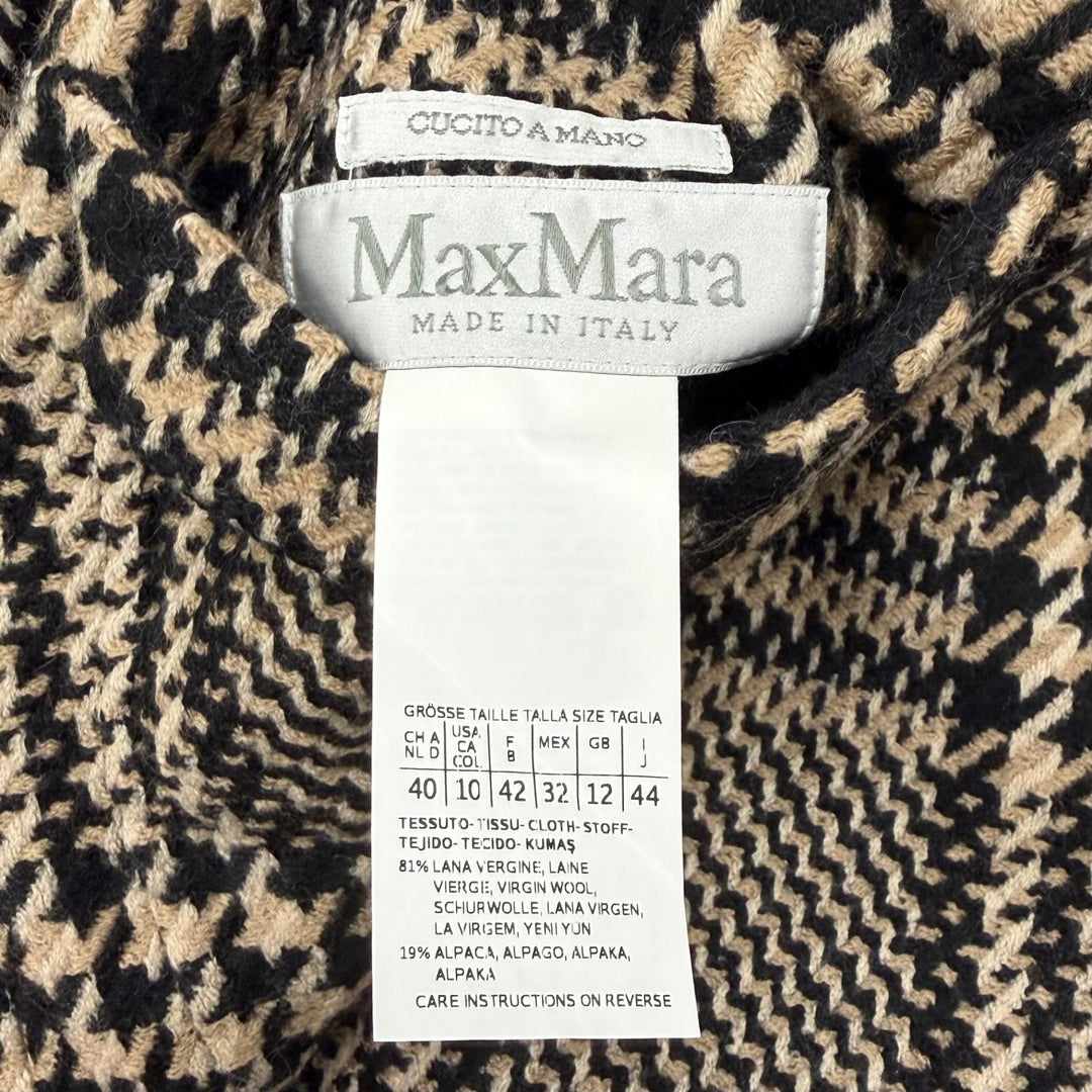 Great Max Mara coat Belted hooded beige Virgin wool Women IT 44 10860353