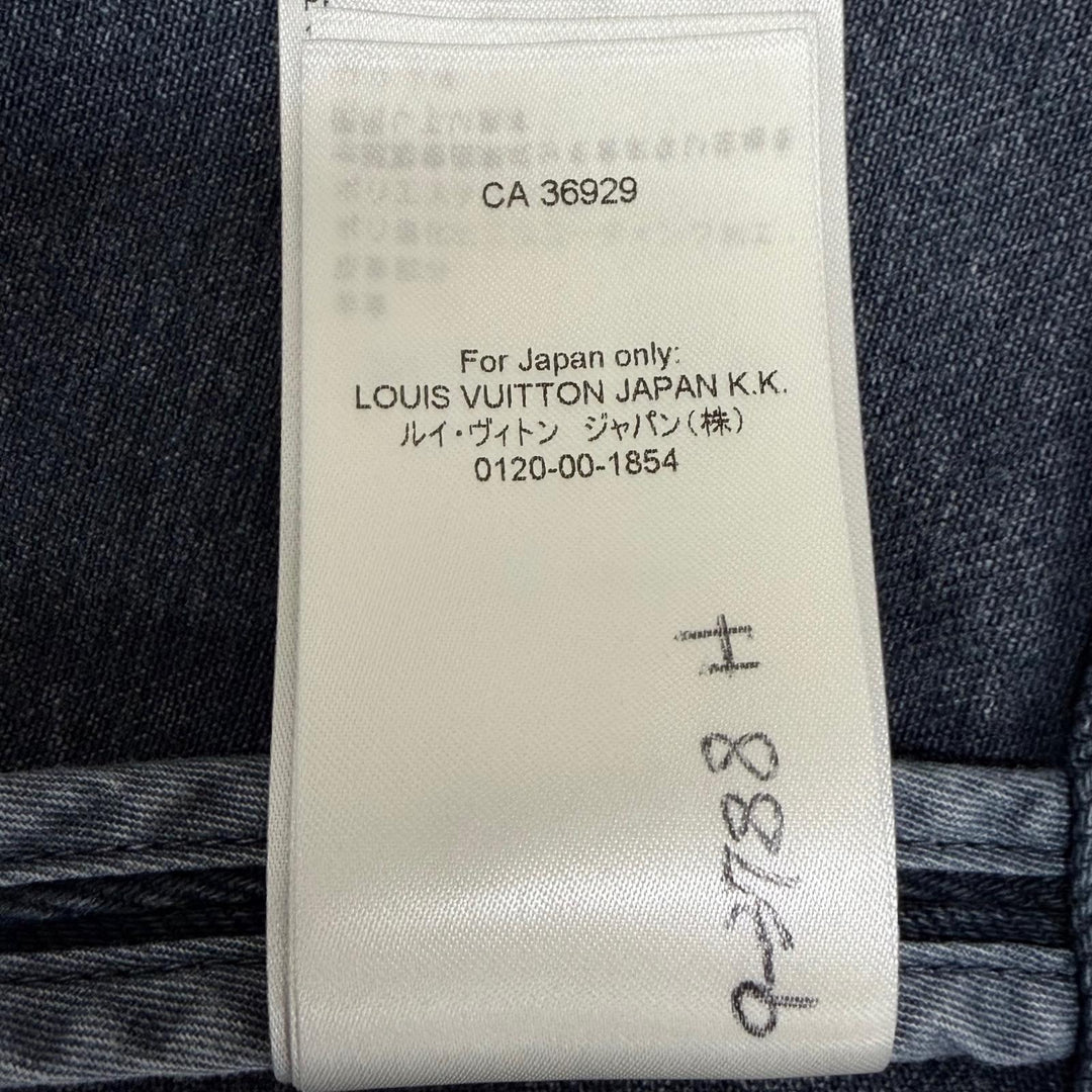 Excellent LOUIS VUITTON Denim Jacket Monogram logo patch, washed finish IT 38