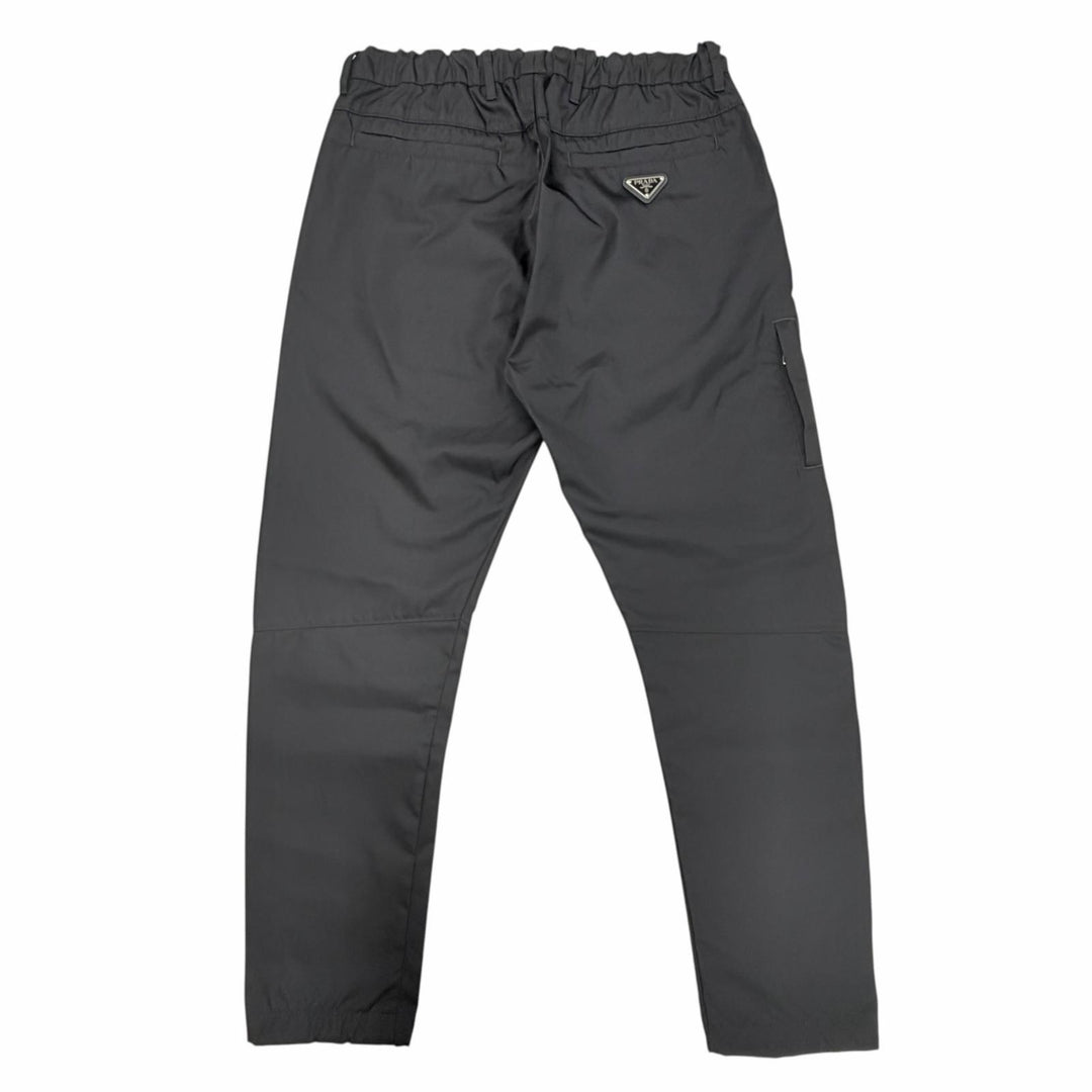 Great PRADA Pants triangle logo triangle plate black recycled mens 46 SPH66