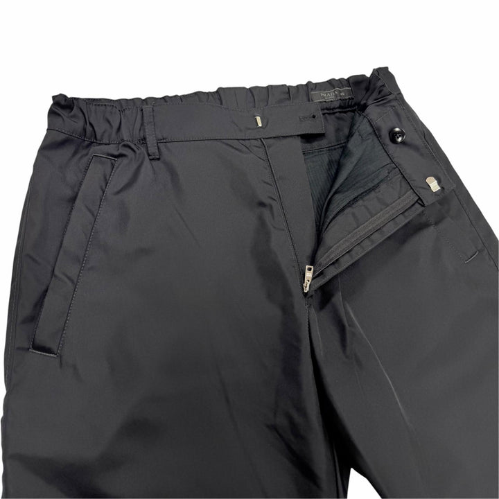 Great PRADA Pants triangle logo triangle plate black recycled mens 46 SPH66