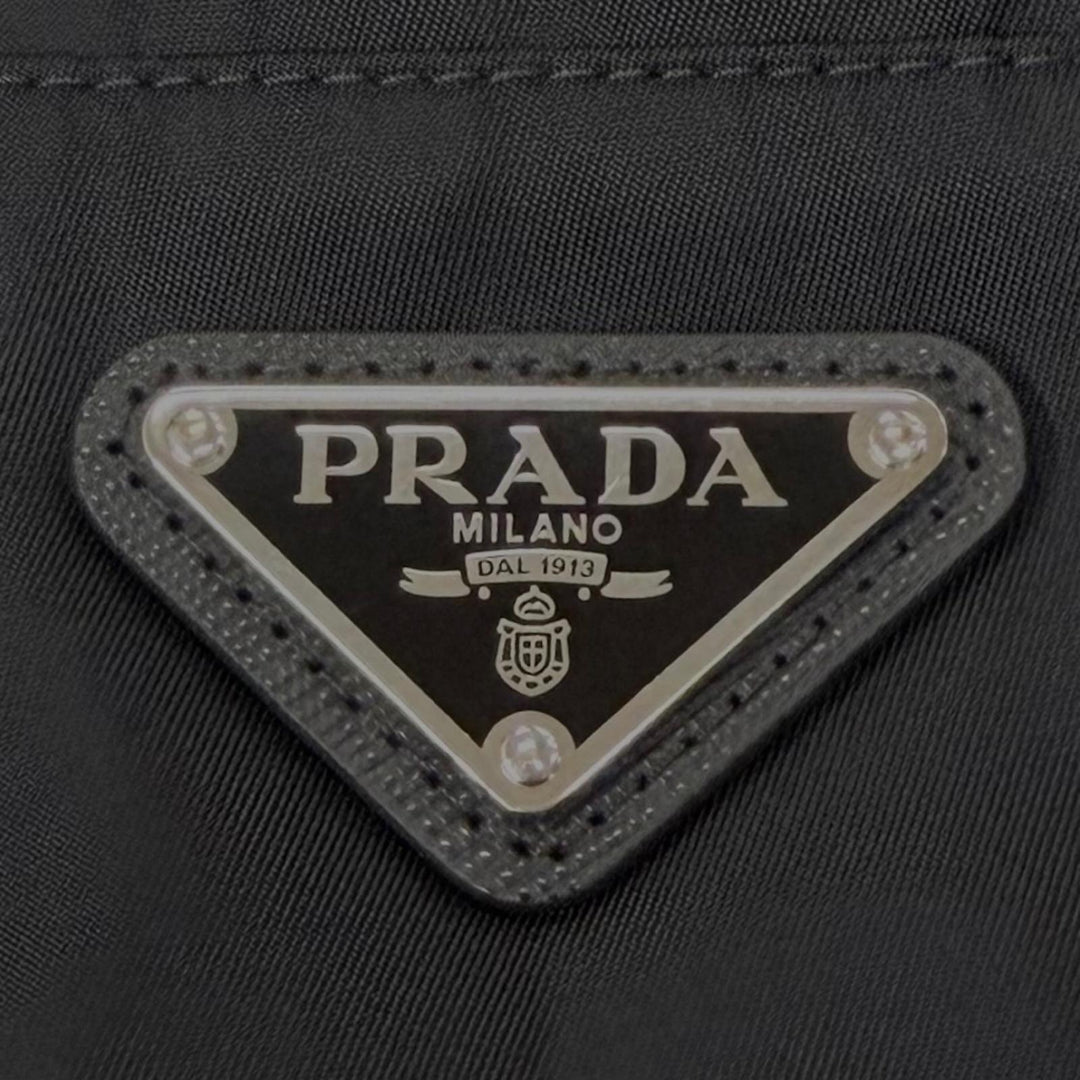Great PRADA Pants triangle logo triangle plate black recycled mens 46 SPH66