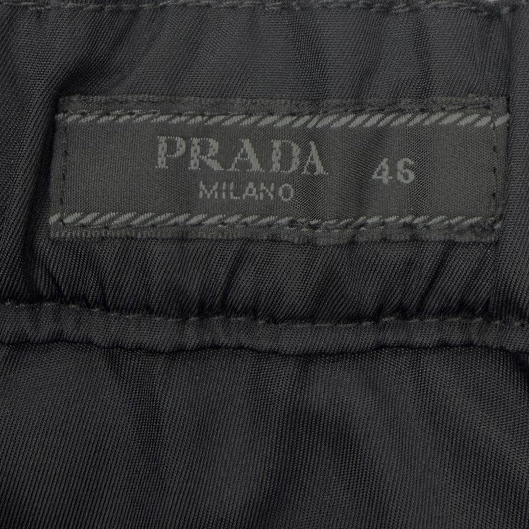 Great PRADA Pants triangle logo triangle plate black recycled mens 46 SPH66