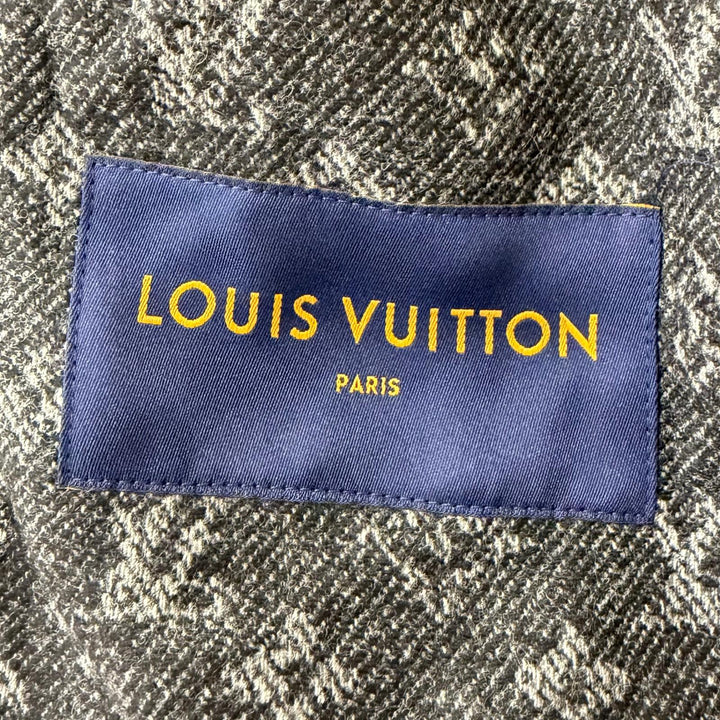 Pristine LOUIS VUITTON coat Monogram-lined LV print blouson Navy