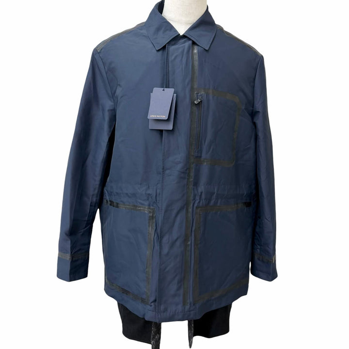 Pristine LOUIS VUITTON coat Monogram-lined LV print blouson Navy
