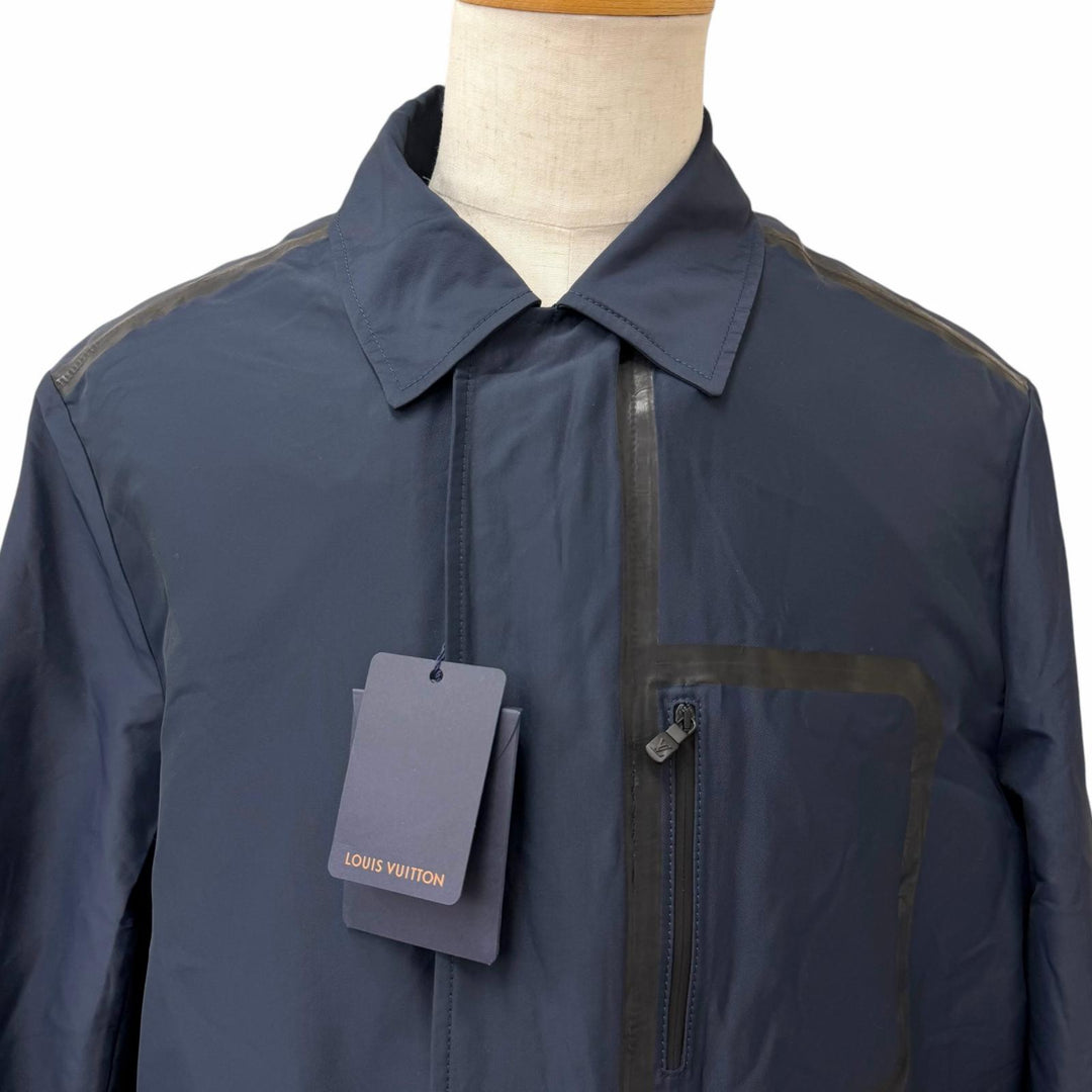 Pristine LOUIS VUITTON coat Monogram-lined LV print blouson Navy