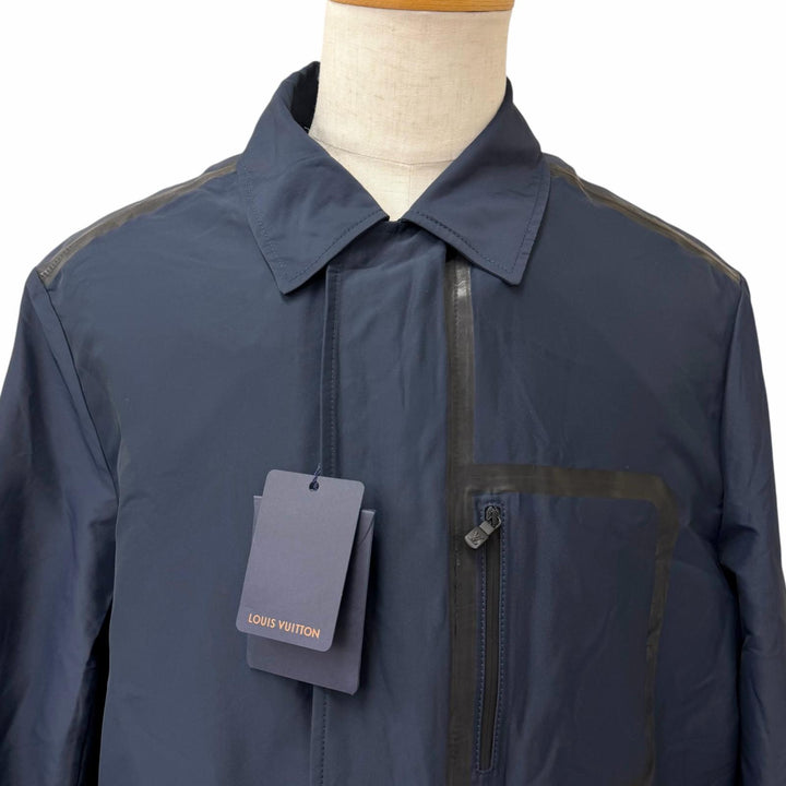 Pristine LOUIS VUITTON coat Monogram-lined LV print blouson Navy