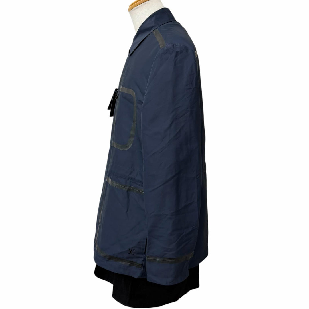 Pristine LOUIS VUITTON coat Monogram-lined LV print blouson Navy