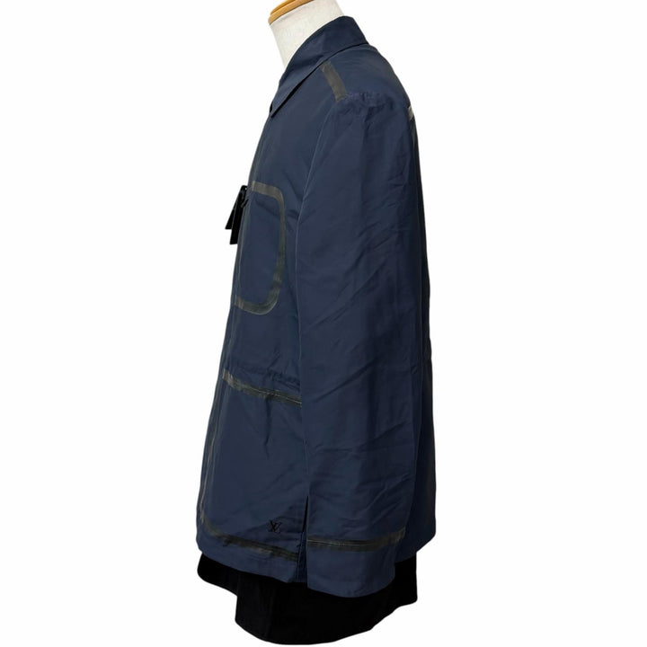 Pristine LOUIS VUITTON coat Monogram-lined LV print blouson Navy