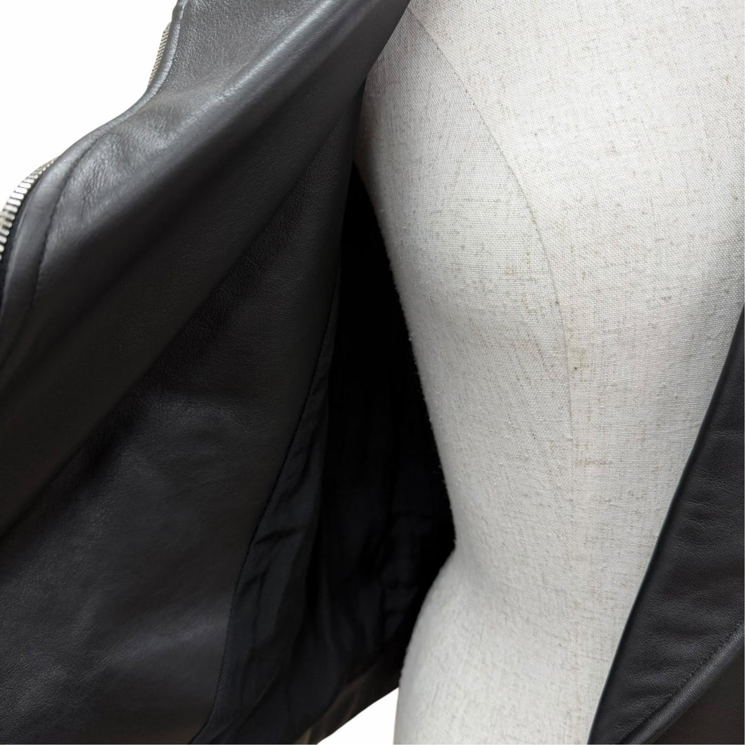 Great JEAN-PAUL GAULTIER Leather jacket Lace-up leather double black IT 38