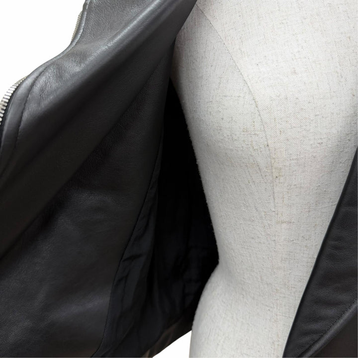 Great JEAN-PAUL GAULTIER Leather jacket Lace-up leather double black IT 38