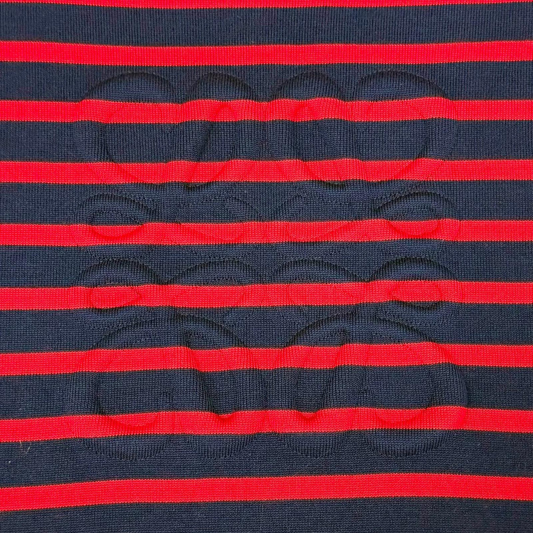 Great LOEWE knit Anagram Embossed Border Cropped Navy wool Women XS S359Y14KF4