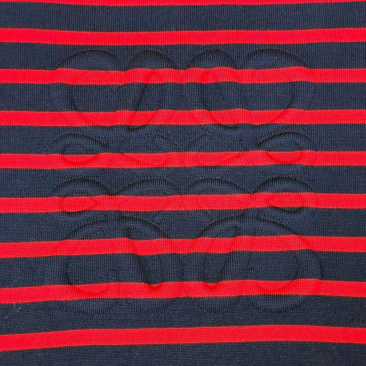 Great LOEWE knit Anagram Embossed Border Cropped Navy wool Women XS S359Y14KF4