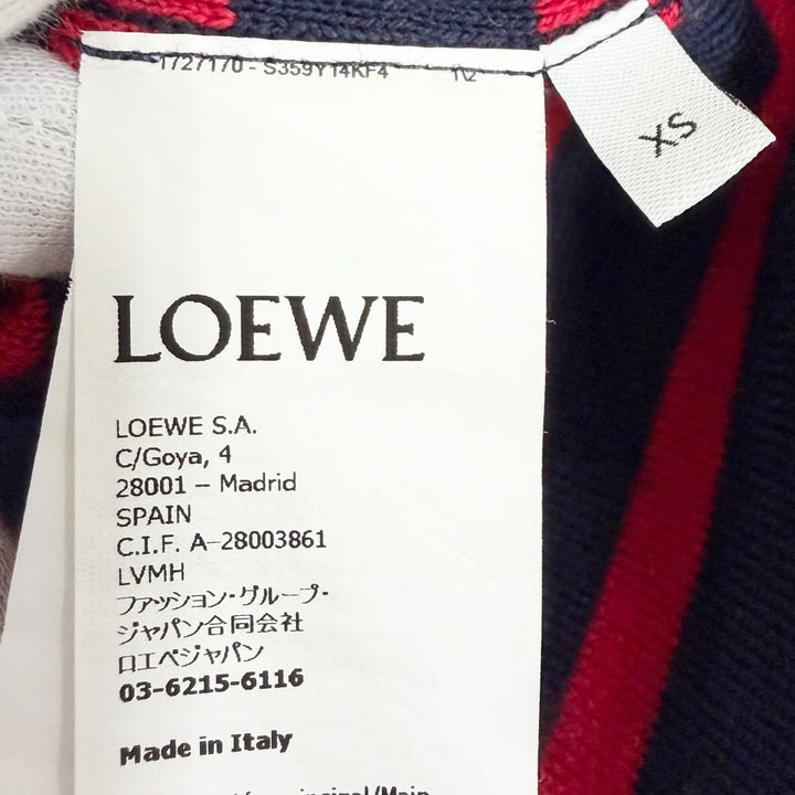 Great LOEWE knit Anagram Embossed Border Cropped Navy wool Women XS S359Y14KF4