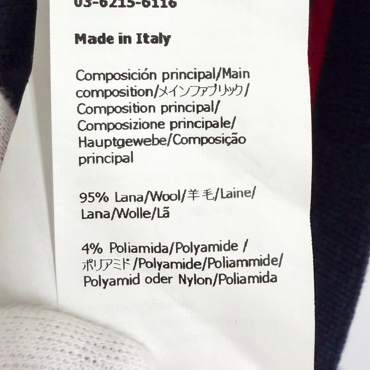 Great LOEWE knit Anagram Embossed Border Cropped Navy wool Women XS S359Y14KF4