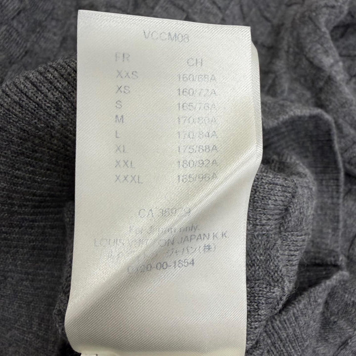 Great LOUIS VUITTON sweater Damier with logo gray wool mens S