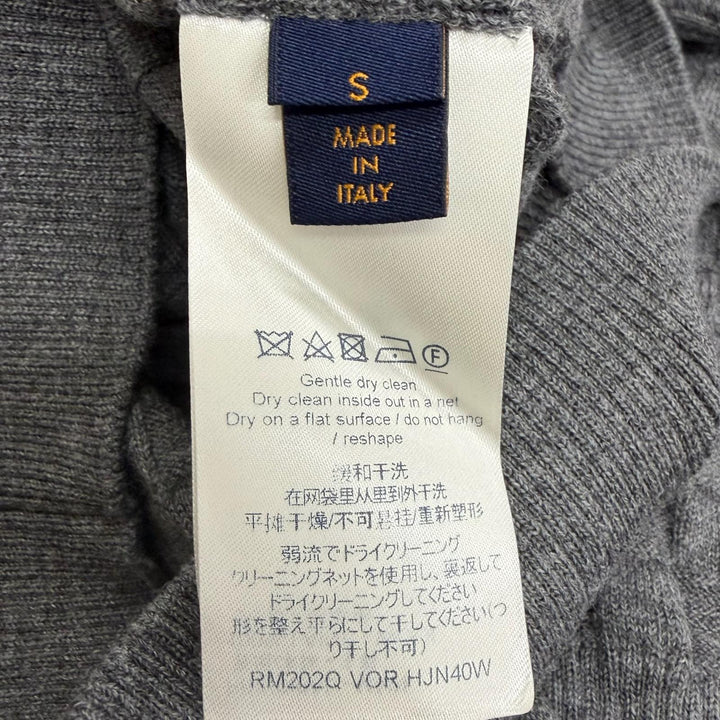 Great LOUIS VUITTON sweater Damier with logo gray wool mens S