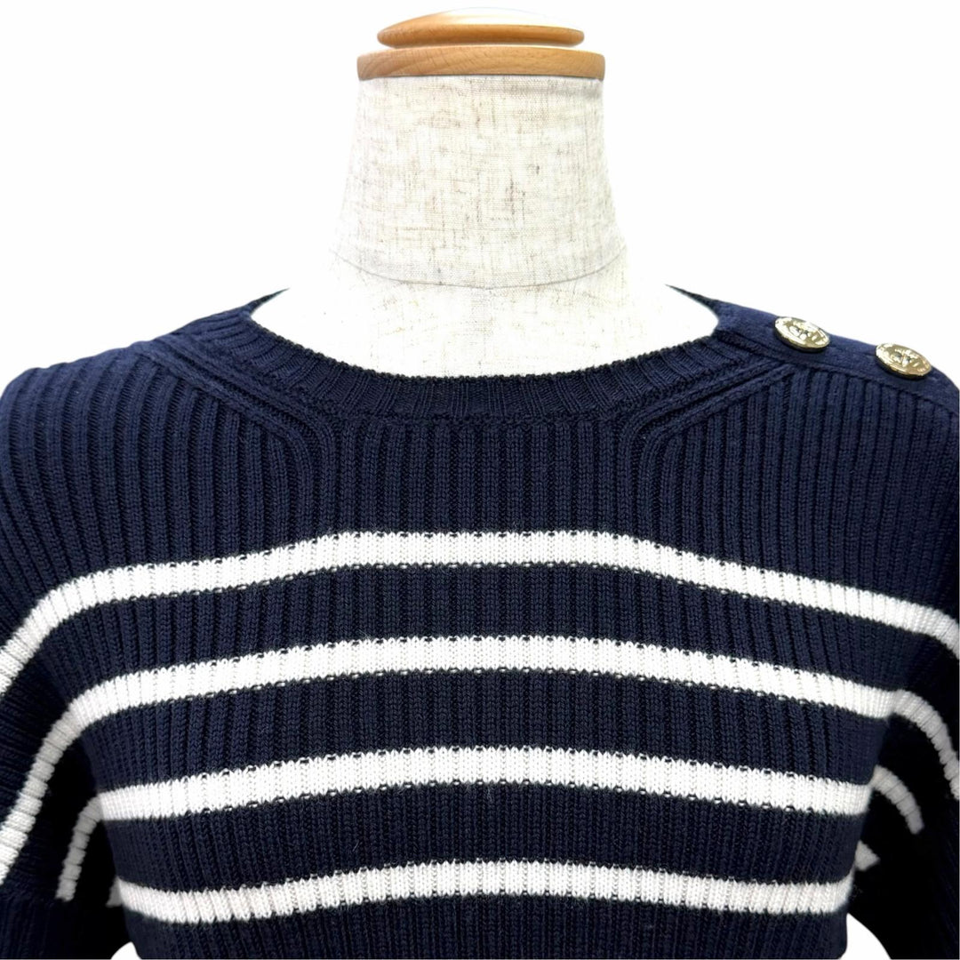 Excellent Christian Dior Short sleeve knit open back with ribbon 38 344S02AM233