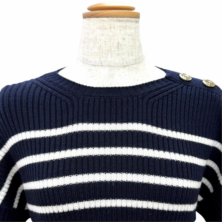 Excellent Christian Dior Short sleeve knit open back with ribbon 38 344S02AM233