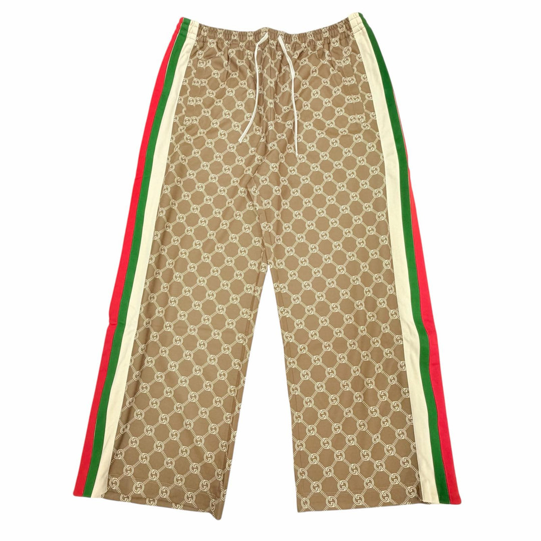 Pristine GUCCI Pants Interlocking G Web Line Jersey Easy Pants Brown XXL 671496