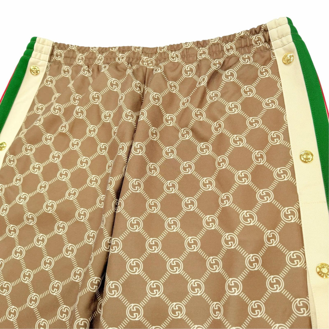 Pristine GUCCI Pants Interlocking G Web Line Jersey Easy Pants Brown XXL 671496