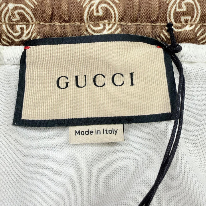Pristine GUCCI Pants Interlocking G Web Line Jersey Easy Pants Brown XXL 671496