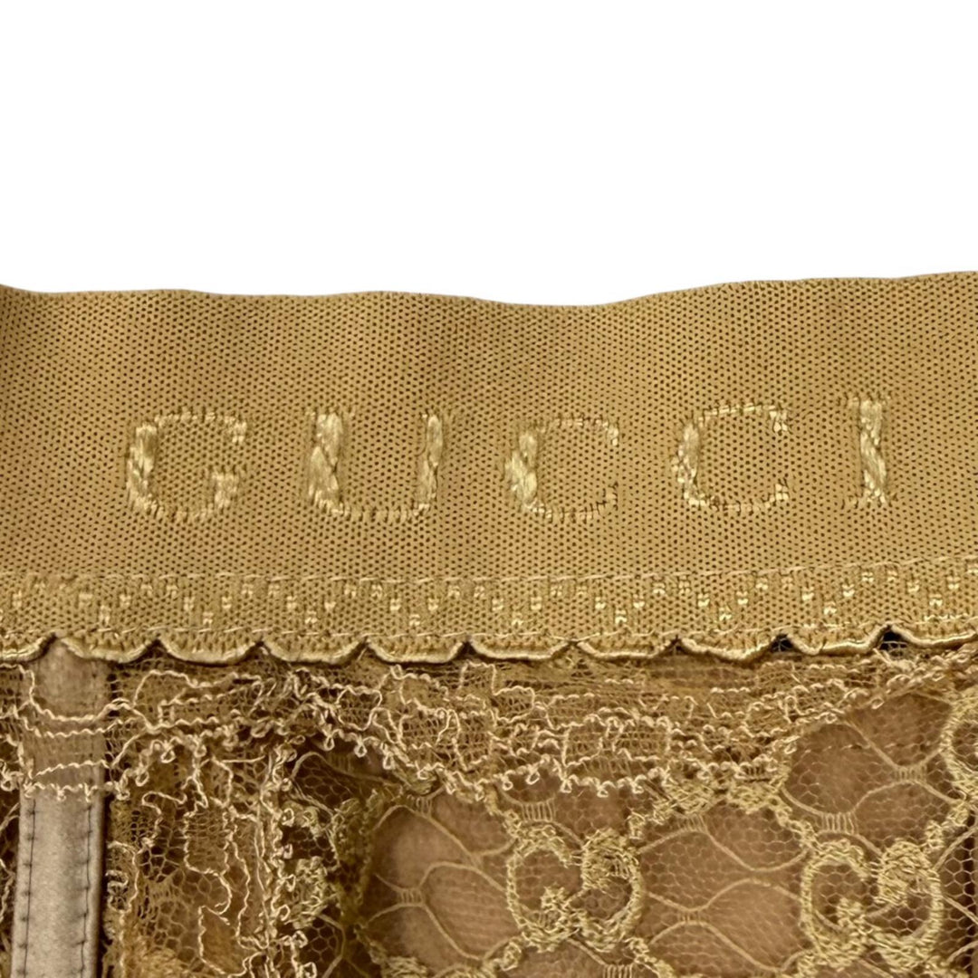Pristine GUCCI skirt GG all-over print logo lace beige cotton Women S 678193