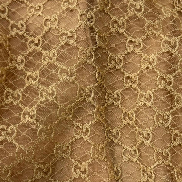 Pristine GUCCI skirt GG all-over print logo lace beige cotton Women S 678193