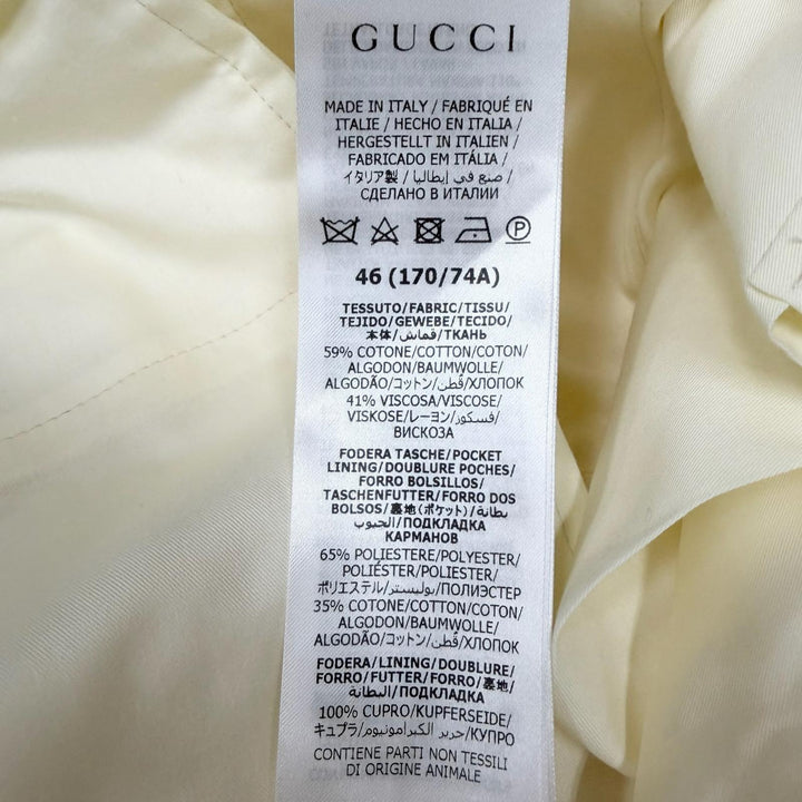 Pristine GUCCI slacks GG logo all-over pattern Ivory cotton mens IT 46 698747