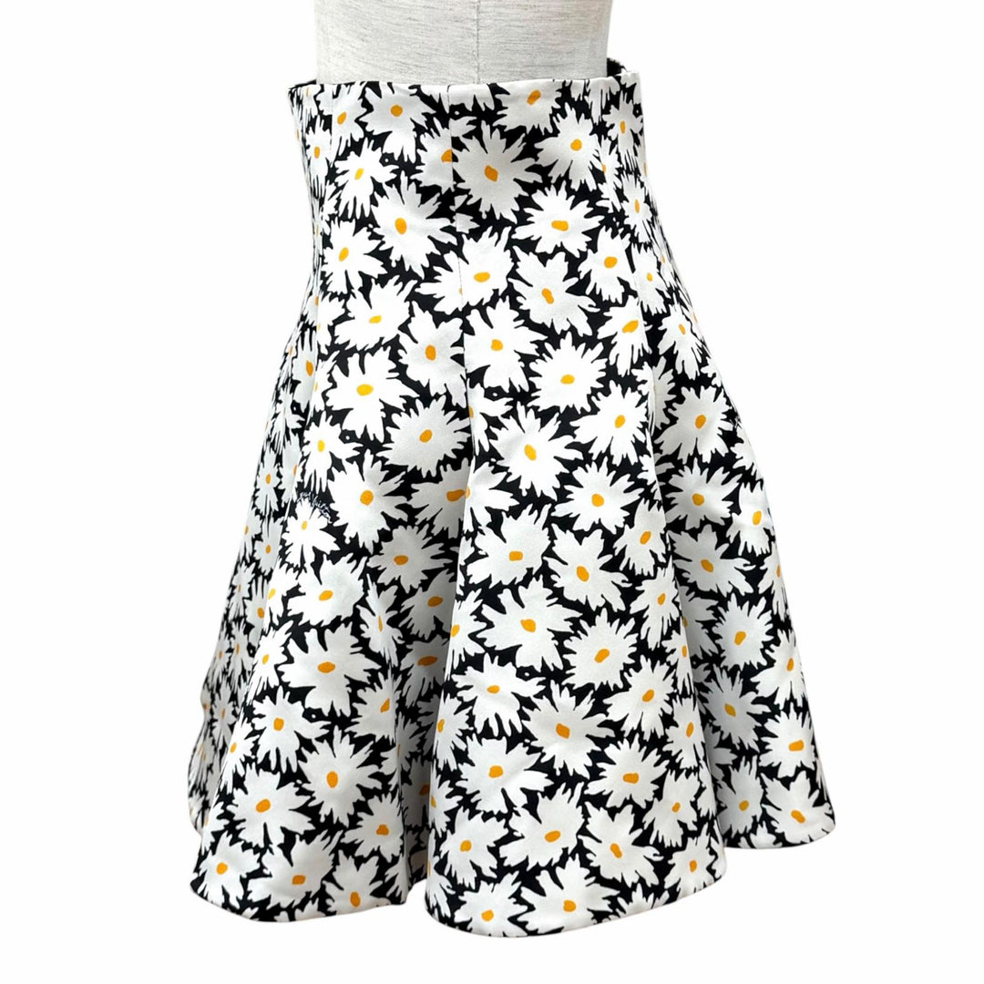 Pristine LOUIS VUITTON Pleated skirt Floral print with logo white silk IT 38