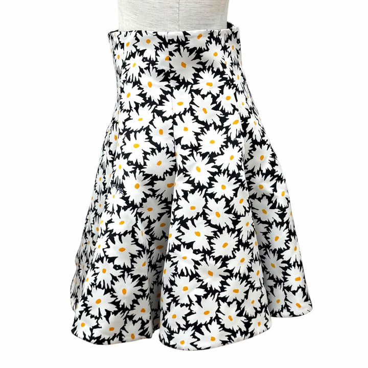 Pristine LOUIS VUITTON Pleated skirt Floral print with logo white silk IT 38