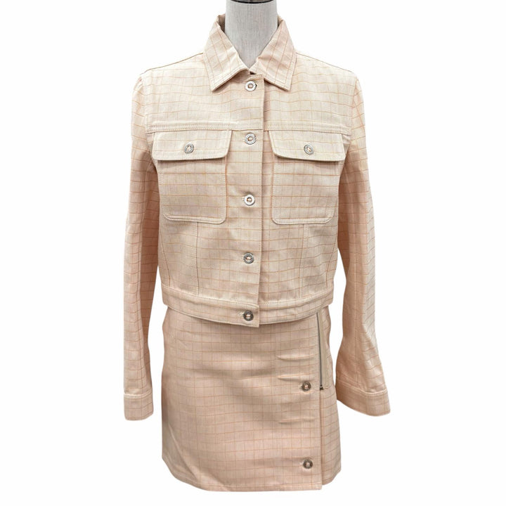 Pristine HERMES two-piece set Serie button Orange cotton Women 5H0251DG