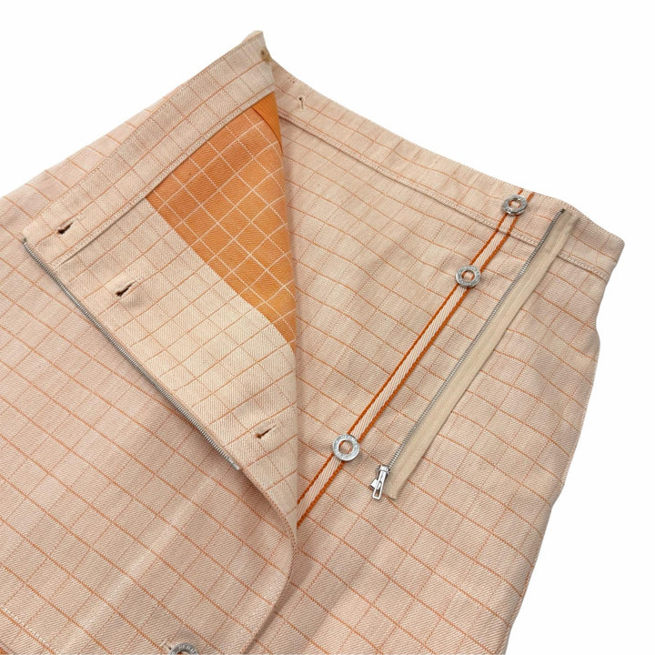 Pristine HERMES two-piece set Serie button Orange cotton Women 5H0251DG