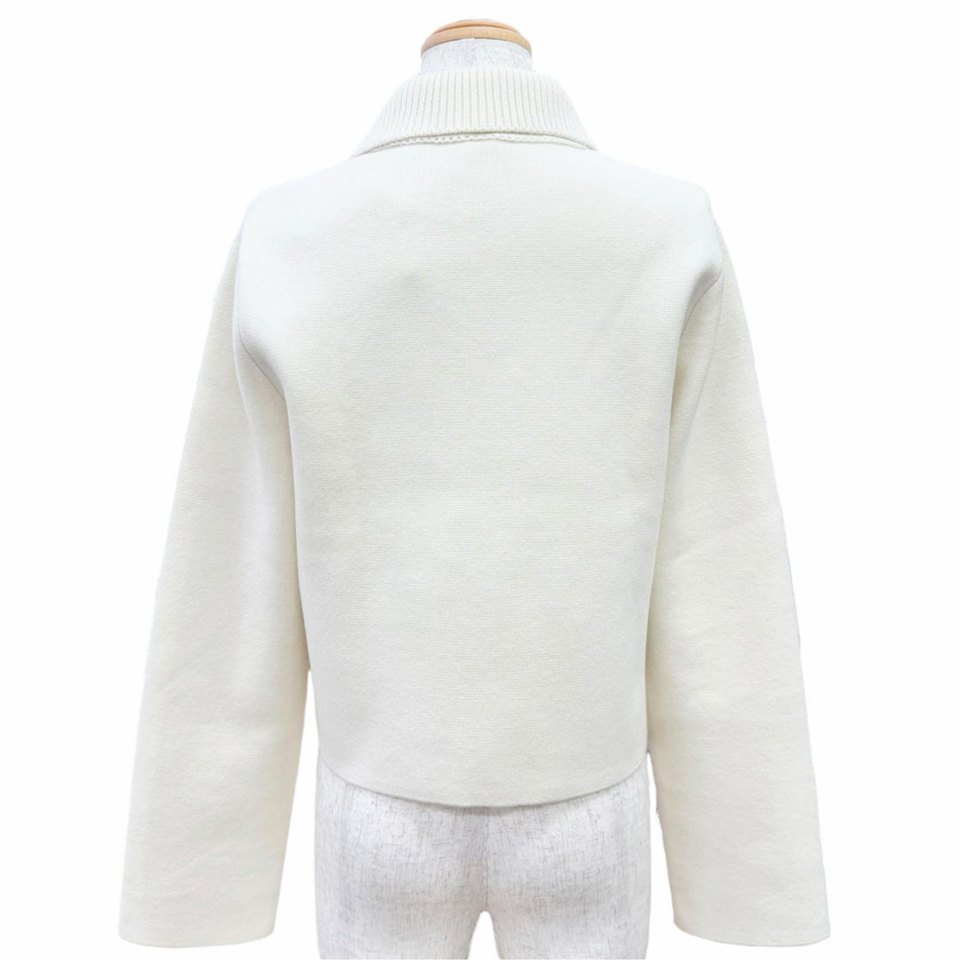 Pristine HERMES Blouson H logo embroidery leather Ivory IT 36 6E2223D3