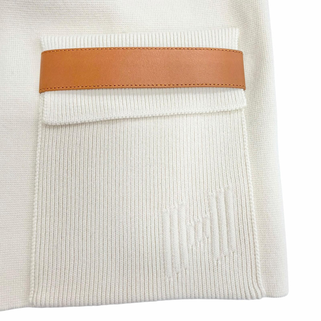 Pristine HERMES Blouson H logo embroidery leather Ivory IT 36 6E2223D3