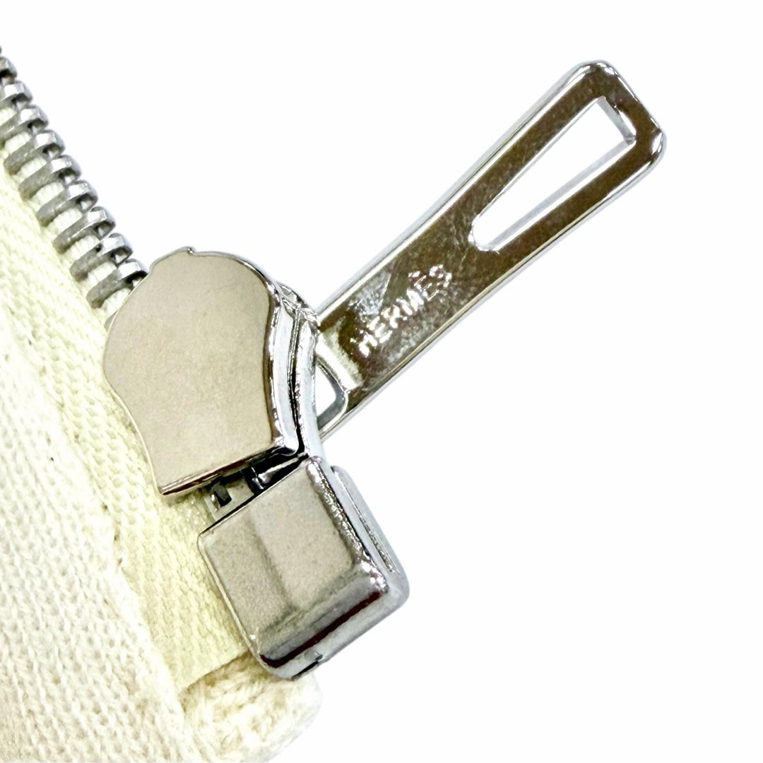 Pristine HERMES Blouson H logo embroidery leather Ivory IT 36 6E2223D3