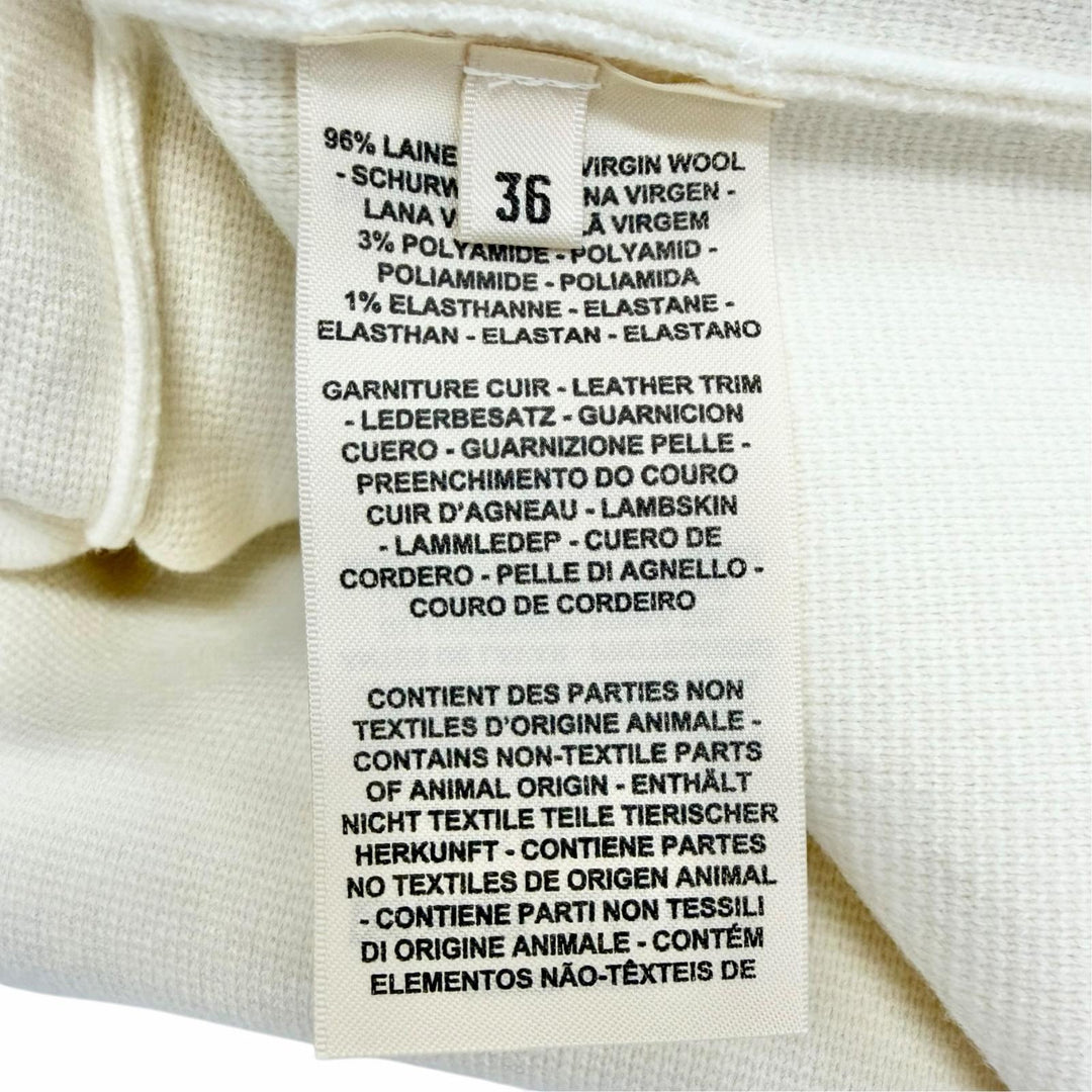 Pristine HERMES Blouson H logo embroidery leather Ivory IT 36 6E2223D3