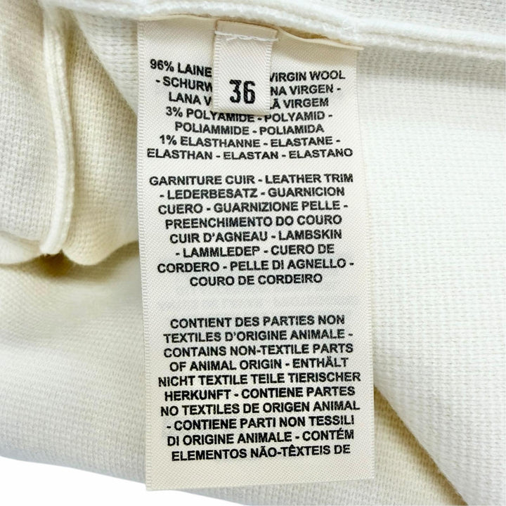 Pristine HERMES Blouson H logo embroidery leather Ivory IT 36 6E2223D3